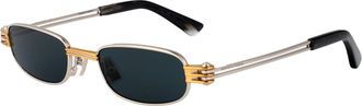 Bottega Veneta Unisex Sunglasses Bv1381s Silver-Silver-Blue Metal Silver/silver/blue