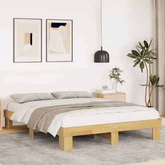 Berkfield Home Bed Frame without Mattress 160x200 cm Solid Wood Oak in Brown