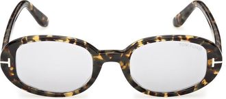 Tom Ford 49mm Small Iggy Oval Sunglasses in Tortoise Shell Havana /Mirror at Nordstrom