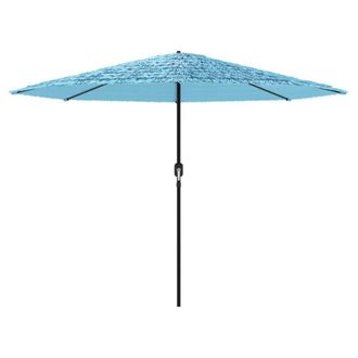 Berkfield Home Durable Garden Parasol with Steel Pole Blue 388x388x248 cm | Size: 388 x 388 x 248 cm