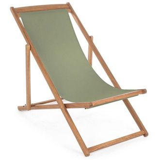 BIZZOTTO Sdraio Relax Noemi Verde Muschio In Legno Di Acacia, Acciaio E Poliestere 60x106x88h