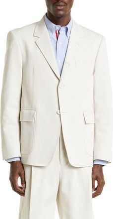 Thom Browne Unconstructed Straight Fit Sport Coat in Natural White at Nordstrom, Size 1