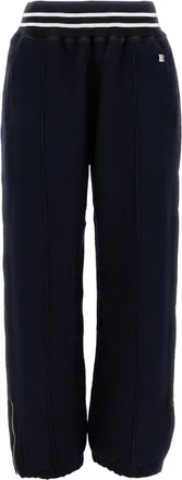 Wales Bonner Baggy Wool Trousers With Elastic Waistband And Ribbed Cuffs