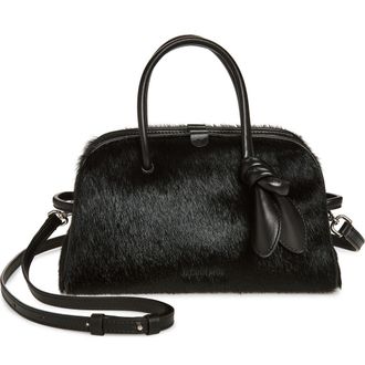 Jacquemus Le Petit Turismo Genuine Calf Hair Crossbody Bag in Black 990 at Nordstrom