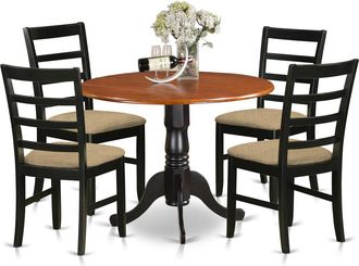 East West Furniture DLPF5-BCH-C 5 PC Kitchen Table set-Dining Table and 4 Wooden Kitchen Chairs