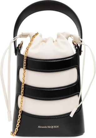 Alexander McQueen Mini The Rise schoudertas - Dames - Schoudertassen - Wit - ONE Size - Leer - Tassen