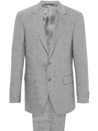 Canali Overhemd met slub textuur - Grijs