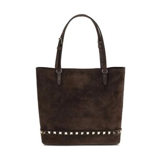 Valentino Garavani Rockstud Small Tote - Bags - Mujer - Marr&oacute;n - ONE SIZE