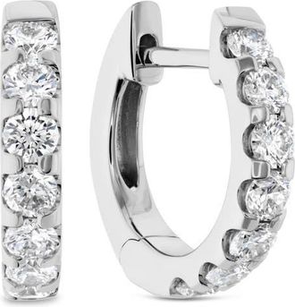 Memoire Odessa Diamond Huggie Earrings in White Gold at Nordstrom