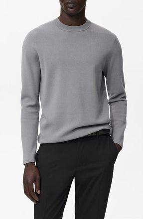 Mango Regular Fit Crewneck Sweater in Grey at Nordstrom, Size Medium