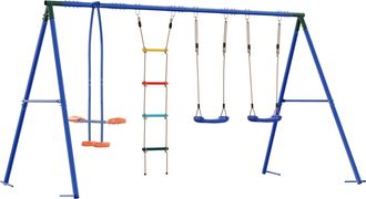 vidaXL Juego De Columpios Exterior Multicolor Acero Y Pe Vidaxl