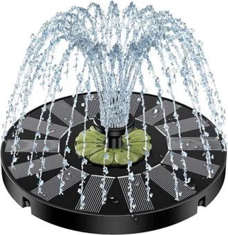 No Brand Fuente Solar Para P&aacute;jaros Con Flor Verde Oliva - Autom&aacute;tica E Inal&aacute;mbrica Para Exteriores