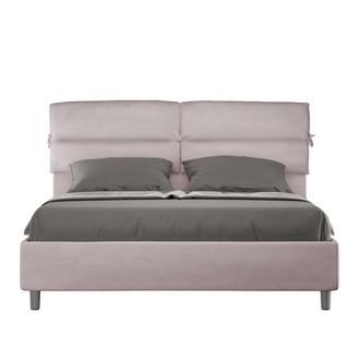 ITYhome Ityhome - Letto Matrimoniale E Rete 160x200 In Microfibra Glicine Nandy