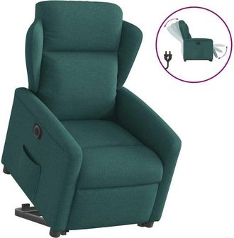 vidaXL Vidaxl - Sill&oacute;n El&eacute;ctrico Reclinable Elevable De Tela Verde Oscuro