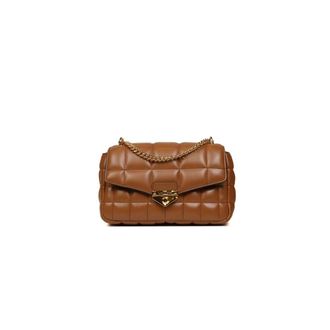 Michael Kors Tassen, Dames, Bruin, ONE Size, Soho Grote Schoudertas met Ketting