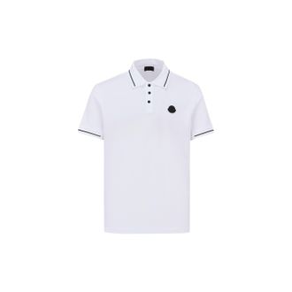 Moncler Moncler Logo Patch Polo Shirt, Men, White, Size: Xl