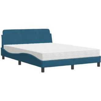 vidaXL Cama Con Colch&oacute;n Terciopelo Azul 140x190 Cm Vidaxl