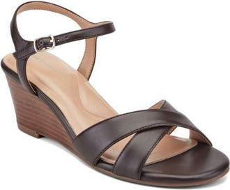 Easy Spirit Noya Wedge Sandal in Dark Brown at Nordstrom, Size 5.5