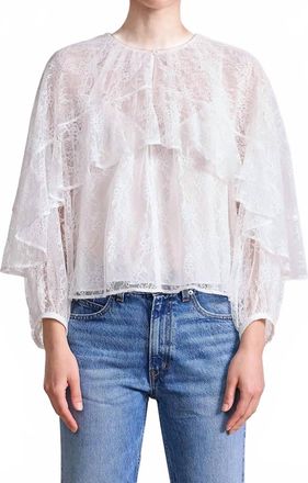 Apiece Apart Hazan Ruffle Top In Cream