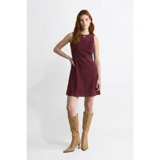 FURNIQ Helene Suede Dress in Burgundy at Nordstrom, Size Xx-Large