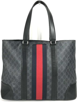 Gucci Black Gg Supreme Shoulder Bag Tote Bag (Pre-Owned)