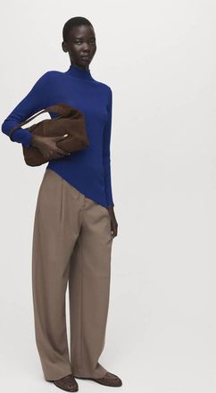 Mango Pullover asimmetrico collo alto blu elettrico - Donna - XXS - MANGO