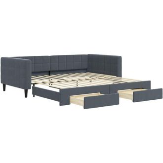 vidaXL Sof&aacute; Cama Nido Con Cajones Terciopelo Gris Oscuro 100x200 Cm Vidaxl