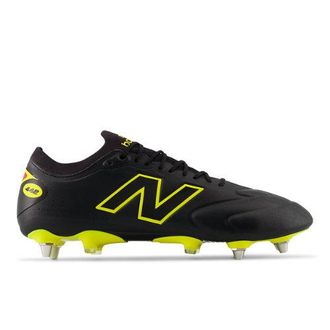 New Balance Unisex 442 Elite Knit SG V3 en Negro/Amarillo/Rojo, Talla 44.5