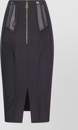 Elisabetta Franchi high waist skirt knee length sheer slit