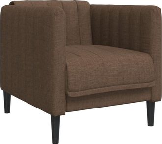 vidaXL Sillón de cuero sintético de ante marrón Vidaxl