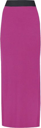 Purple Hanger New Ladies Plain Contrast Elastic Waistband Womens Long Straight Maxi Dress Summer Skirt Cerise Fuschia Size 14 - 16