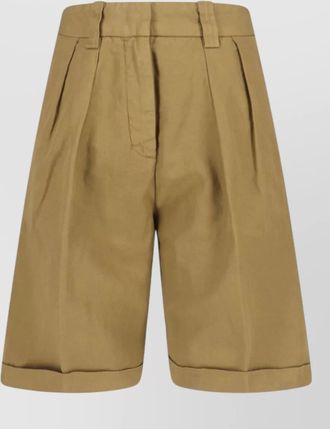 Aspesi straight shorts belt loops back pocket pleats