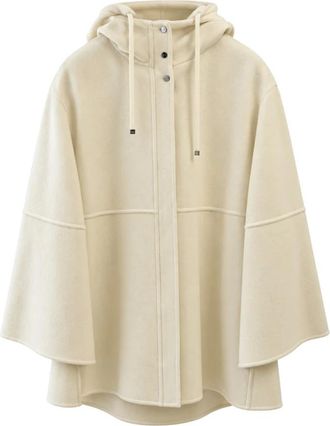 Herno Jassen, Dames, Wit, M, Wol, Dubbelzijdig Wolmix Cape
