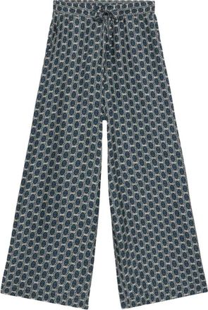 Pierre-Louis Mascia Broeken, Dames, Groen, XS, Zijden Palazzo Broek met Geometrische Prints