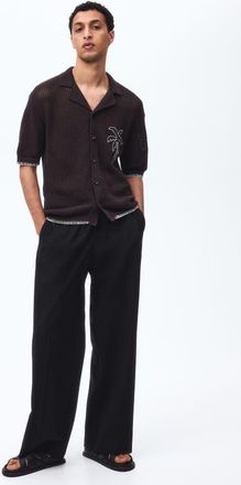 H&M Loose Fit Trousers in Black at Nordstrom, Size Xx-Large