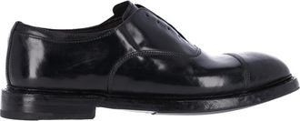Premiata Black Leather Slip-On Derby