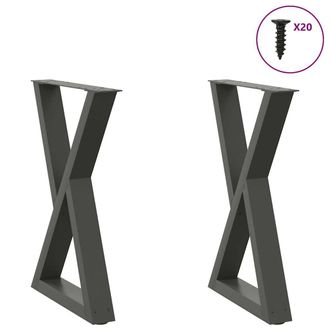 Berkfield Home Dining Table Legs 2 pcs Anthracite 60x(72-73.3) cm Steel
