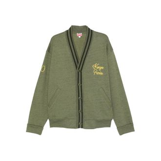 Kenzo Paris Chainstitch-embroidered V-neck Cardigan