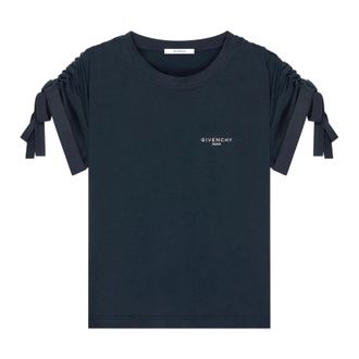 Givenchy Camiseta de Algod&oacute;n con Cinta - Tops - Mujer - Azul - L