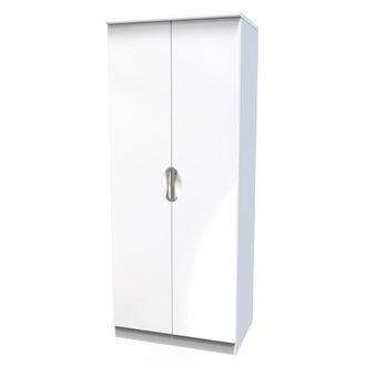 Welcome Furniture Cairo Ready Assembled Wardrobe with 2 Doors - White Gloss & White - Welcome Furniture | TJ Hughes