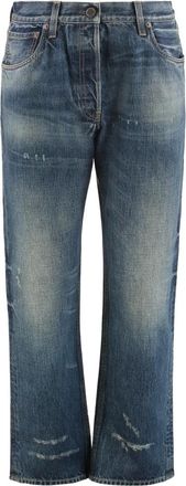 Prada Straight Fit Jeans, female, Blue, W25, Classic Washed Denim Jeans