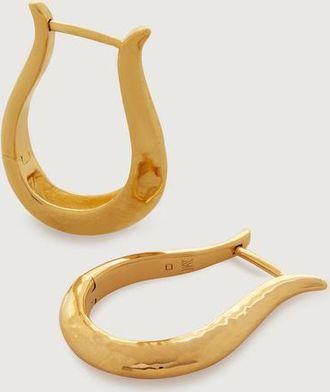 Monica Vinader Gold Deia Lyre Medium Hoop Earrings