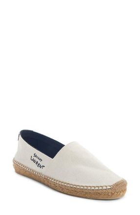 Saint Laurent Monogramme Logo Espadrille in White at Nordstrom, Size 10.5Us