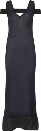 Jacquemus Elegante Lange Jurk - Dames - Maxi kleedjes - Blauw - XS - Linnen - Kleedjes