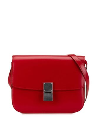 Celine Borsa a tracolla Classic Box in pelle di vitello media 2019 - Rosso