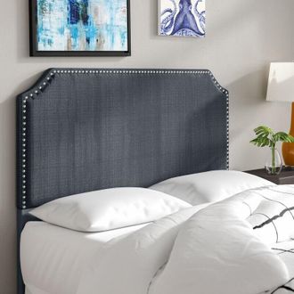 Casa Nova Denim Blue Linen Single 30 inch Strutted Headboard
