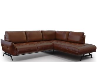 CXL by Christian Lacroix 5-Sitzer Echtleder Designer Ecksofa Olivier mit Bettfunktion, Braun