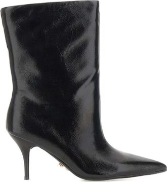 Twentyfourhaitch 80mm Unuk pointed ankle boots - women - Artificial Leather/Rubber/Fabric - 41 - Black