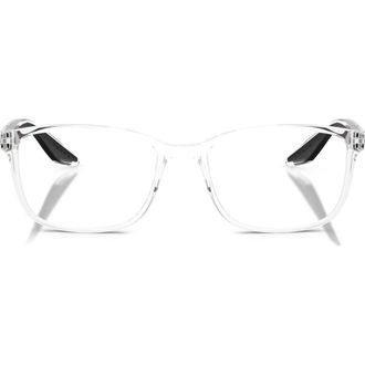 Prada 53mm Pillow Optical Glasses in Crystal at Nordstrom