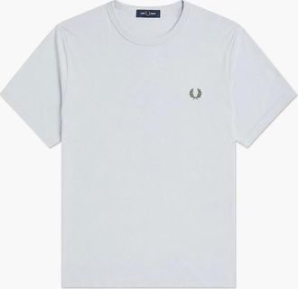 Fred Perry Mens Fred Perry Ringer T-Shirt Dusky Blue - White - Size: 42